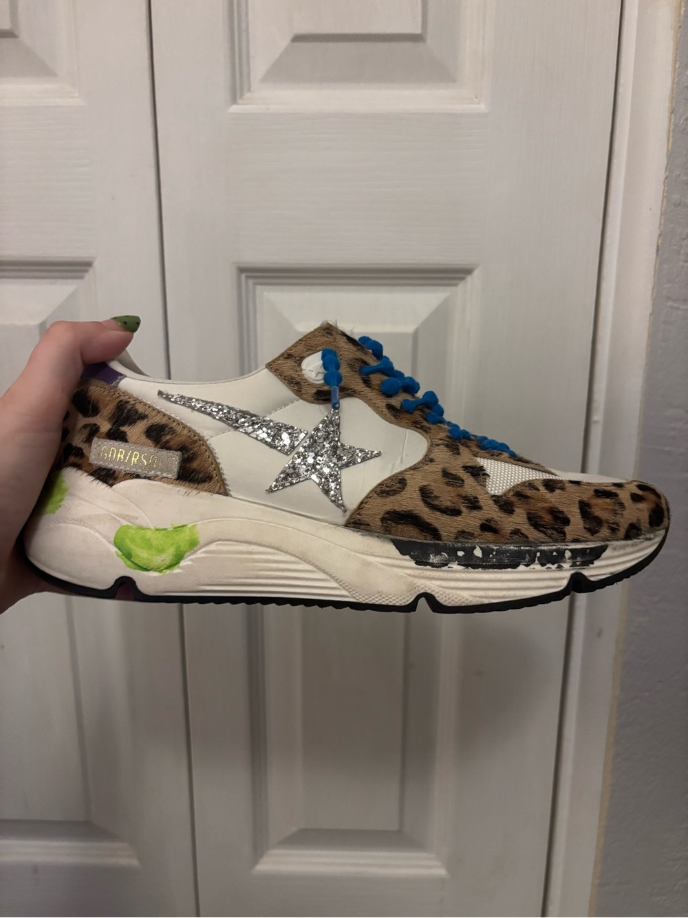 Golden Goose Running Sole Sneakers Calf Hair Trim Sneakers Women Size 39